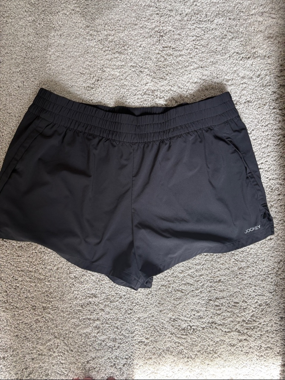 Jockey Black Women's Athletic Shorts with Elastic Waist